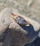 14-18k gold two-tone diamond estate band ring