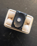 14k gold Art Deco onyx and diamond antique ring