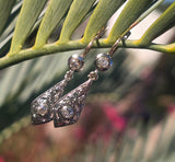 9ct two-tone gold old cut diamond c.1920's earrings