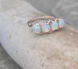 15ct gold Victorian opal & diamond antique ring