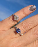 14k gold two tone European cut diamond solitaire filigree antique estate ring