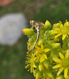 10k gold two tone Deco emerald cut Citrine and diamond estate ring