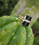 14k gold Art Deco onyx and diamond antique ring