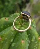 14k gold Art Deco onyx and diamond antique ring