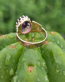 10k gold Victorian amethyst solitaire antique estate ring