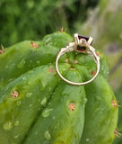 10k gold Deco garnet estate solitaire ring