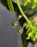 9ct gold green tourmailne & diamond DECO estate lever back earrings