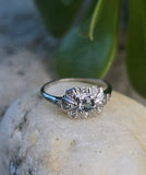 Platinum color changing natural Brazilian alexandrite and diamond estate Art Deco ring