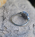 Platinum color changing natural Brazilian alexandrite and diamond estate Art Deco ring