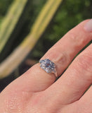 Platinum color changing natural Brazilian alexandrite and diamond estate Art Deco ring