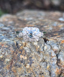 Platinum color changing natural Brazilian alexandrite and diamond estate Art Deco ring