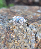 Platinum color changing natural Brazilian alexandrite and diamond estate Art Deco ring