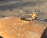 14k gold emerald and diamond estate ring