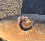 14k gold emerald and diamond estate ring