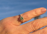 14k gold emerald and diamond estate ring