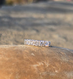 14k white gold 5 diamond estate wedding stackable band