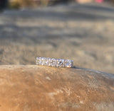 14k white gold 5 diamond estate wedding stackable band