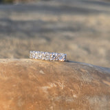 14k white gold 5 diamond estate wedding stackable band