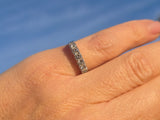 14k white gold 5 diamond estate wedding stackable band