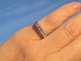 14k white gold 5 diamond estate wedding stackable band