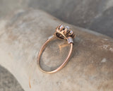 14k gold two-tone Edwardian two tone pearl and diamond antique filigree ring HOLD