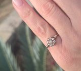 14k gold two-tone Edwardian two tone pearl and diamond antique filigree ring HOLD