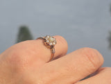 14k gold two-tone Edwardian two tone pearl and diamond antique filigree ring HOLD
