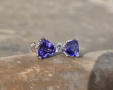 14k white gold tanzanite stud earrings