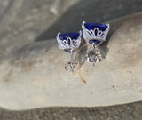 14k white gold tanzanite stud earrings