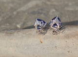 14k white gold tanzanite stud earrings