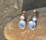14k gold moonstone earrings dangle antique estate earrings