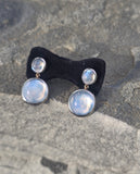 14k gold moonstone earrings dangle antique estate earrings