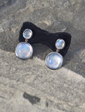 14k gold moonstone earrings dangle antique estate earrings