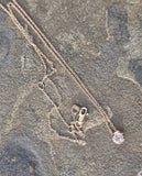 14k gold diamond bezel mine cut diamond slide pendant necklace