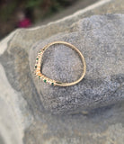 14k gold emerald and diamond band