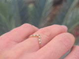 14k gold emerald and diamond band