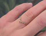 14k gold emerald and diamond band