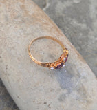 15ct gold Victorian pearl & garnet antique vintage estate ring