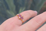 15ct gold Victorian pearl & garnet antique vintage estate ring