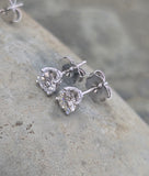 14k white gold diamond scroll stud earrings - .76ct tw