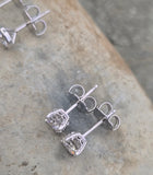 14k white gold diamond scroll stud earrings - .76ct tw