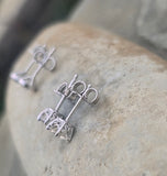 14k white gold diamond scroll stud earrings - .76ct tw