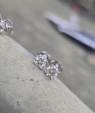 14k white gold diamond scroll stud earrings - .76ct tw