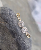 14k gold diamond halo leverback earrings