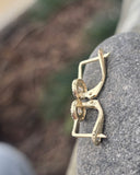 14k gold diamond halo leverback earrings