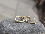 14k gold diamond halo leverback earrings