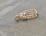 14k gold natural topaz and diamond estate necklace pendant