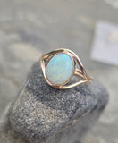 14k yellow gold bezel opal estate ring
