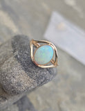 14k yellow gold bezel opal estate ring