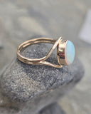 14k yellow gold bezel opal estate ring